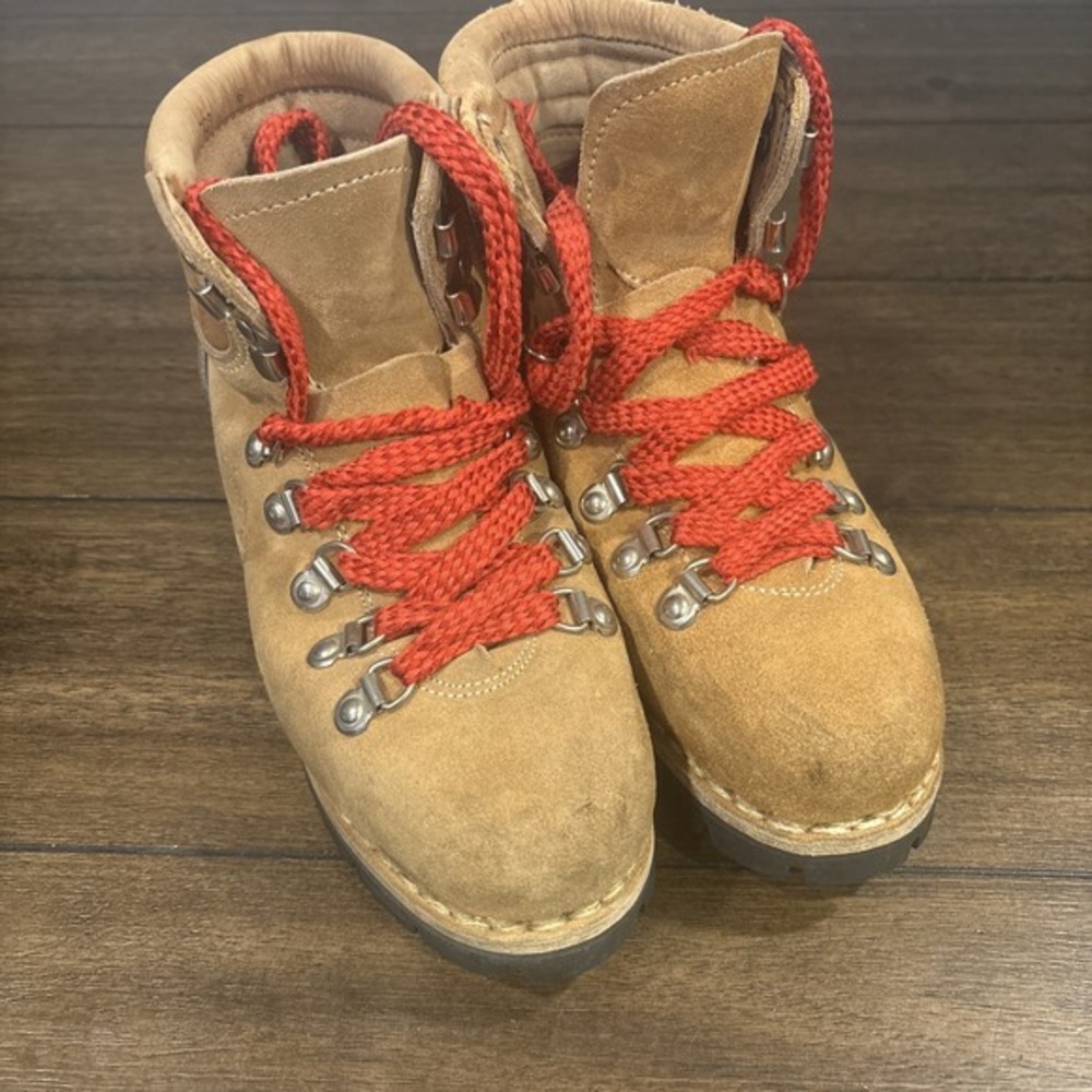 Vintage Kinney Shoes Colorado Hiking Boots Women's 6 Brown Leather Red Lace 90's